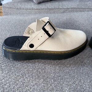 Dr. Martens Beige Suede Mules